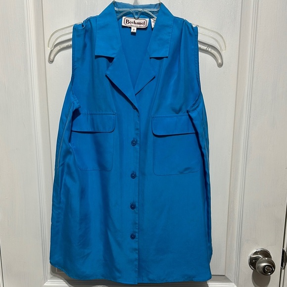 Bechamel Blue Sleeveless Blouse - Picture 1 of 4